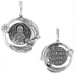 Подвеска-иконка Святая Матрона из черненого серебра Иордань БМ-П-514 Св.Матрона фото